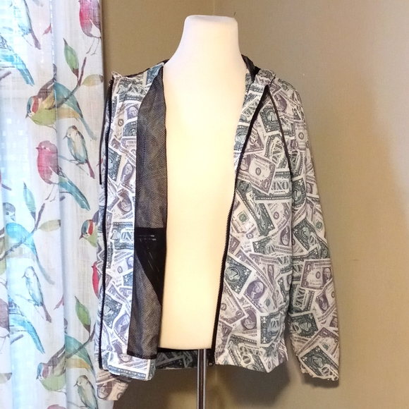 Dollar Bill Mo Money Hip Hop Rapper Zip Hoodie Hooded Jacket H&M Divided NWOT - Picture 5 of 6